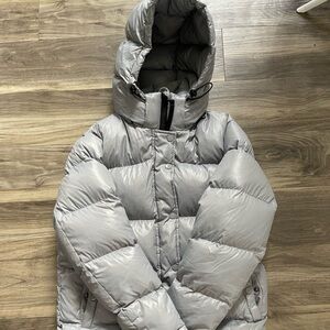 Quince Light Gray Puffer Jacket with Hood